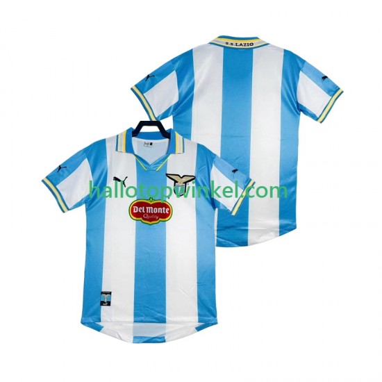 SS Lazio Voetbalshirt 2000 Retro Heren Thuis Tenue 1999 Korte Mouw