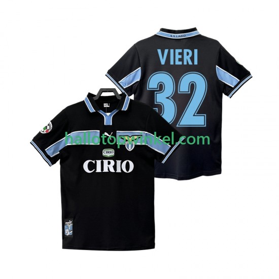 SS Lazio Voetbalshirt VIERI 32 1998 Retro Heren Uit Tenue 1999 Korte Mouw