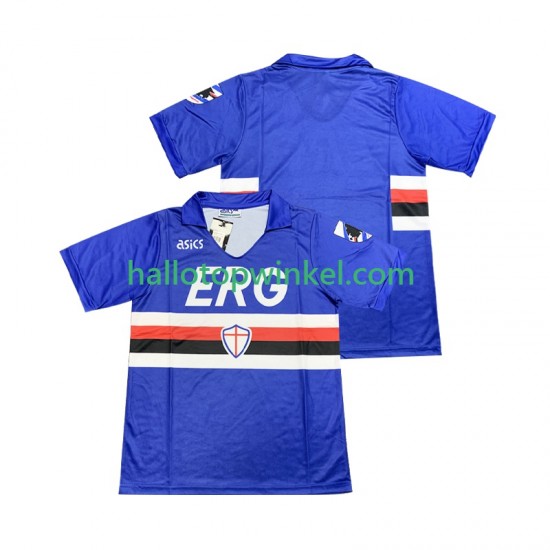Sampdoria Voetbalshirt 1990 1991 Retro Heren Thuis Tenue Korte Mouw