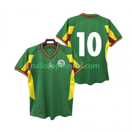 Senegal Voetbalshirt 10 2002 Retro Heren Uit Tenue Korte Mouw