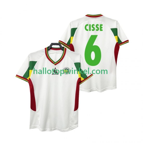 Senegal Voetbalshirt CISSE 6 2002 Retro Heren Thuis Tenue Korte Mouw