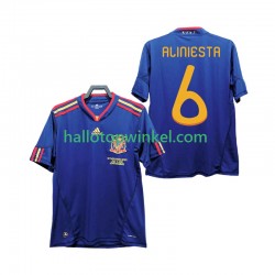 Spanje Voetbalshirt Andres Iniesta 6 Retro Heren Uit Tenue 2010 Korte Mouw