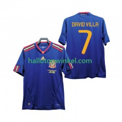 Spanje Voetbalshirt DAVID VILLA 7 Retro Heren Uit Tenue 2010 Korte Mouw