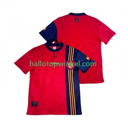 Spanje Voetbalshirt 1996 Retro Heren Thuis Tenue Korte Mouw