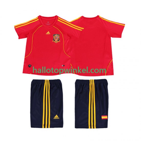 Spanje Voetbalshirt Retro Kleuters/Kids Thuis Tenue 2008 Korte Mouw