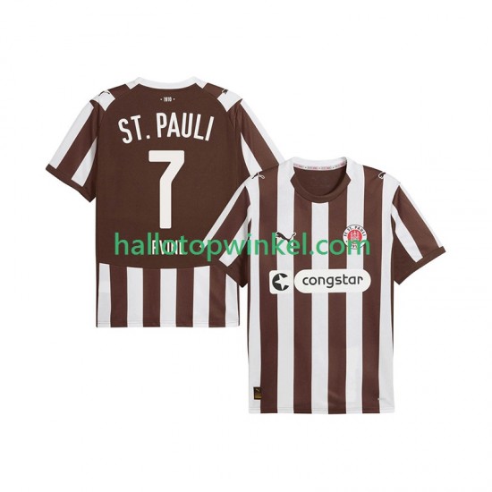 Voetbalshirt St. Pauli Jackson Irvine 7 Heren Thuis Tenue 2025-2026 Korte Mouw
