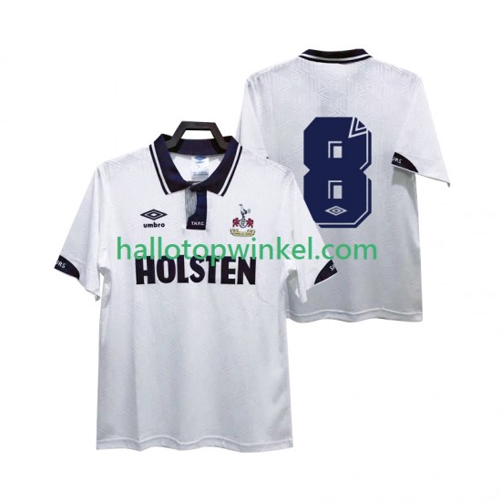 Tottenham Hotspur Voetbalshirt 8 1991 1993 Retro Heren Thuis Tenue Korte Mouw