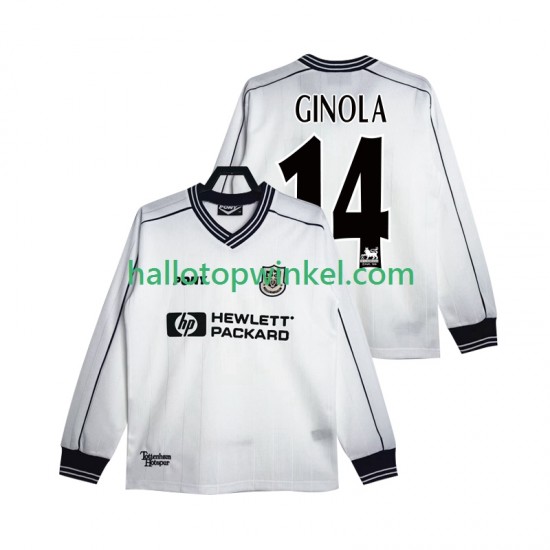 Tottenham Hotspur Voetbalshirt GINOLA 14 1997 Retro Heren Thuis Tenue 1999 Lange Mouw
