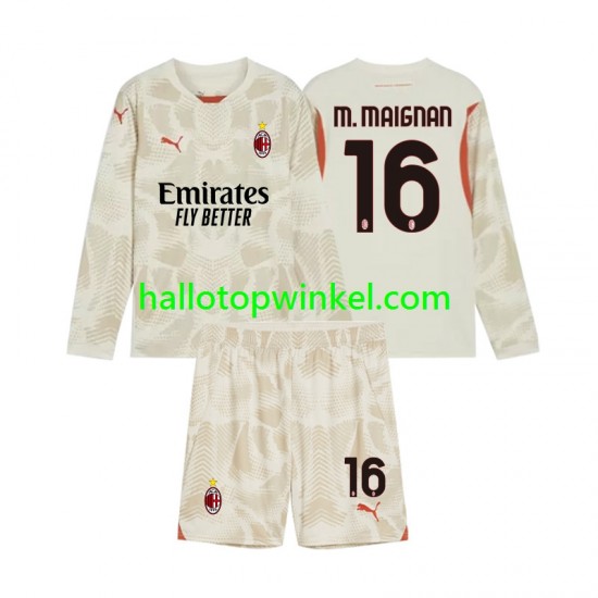 AC Milan Voetbalshirt Mike Maignan 16 Doelman Kleuters/Kids Derde Tenue 2024-2025 Lange Mouw