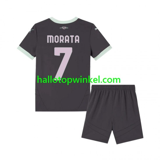 AC Milan Voetbalshirt Morata 7 Kleuters/Kids Derde Tenue 2024-2025 Korte Mouw