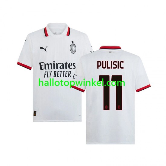 AC Milan Voetbalshirt PULISIC 11 Heren Uit Tenue 2024-2025 Korte Mouw