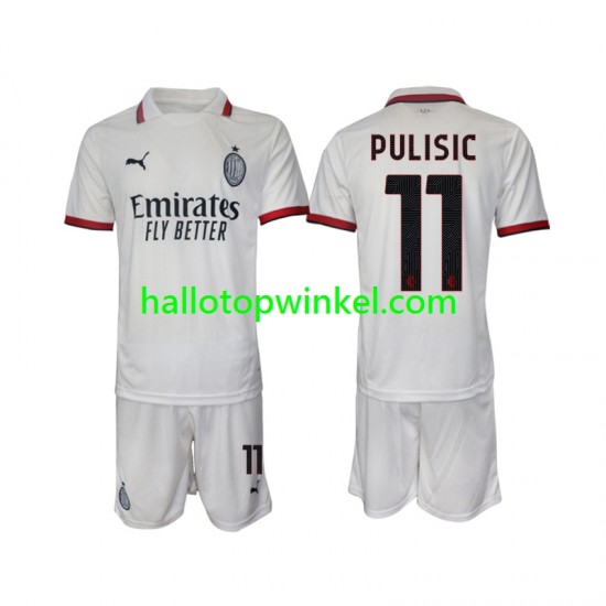 AC Milan Voetbalshirt Pulisic 11 Kleuters/Kids Uit Tenue 2024-2025 Korte Mouw