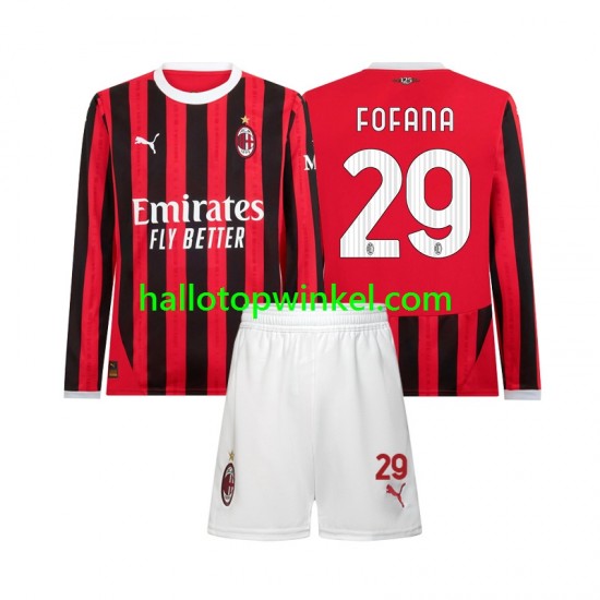 AC Milan Voetbalshirt Youssouf Fofana 29 Kleuters/Kids Thuis Tenue 2024-2025 Lange Mouw