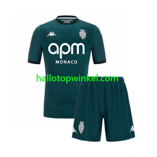AS Monaco Voetbalshirt Kleuters/Kids Uit Tenue 2024-2025 Korte Mouw