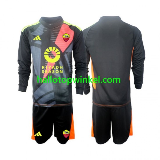 AS Roma Voetbalshirt Doelman Kleuters/Kids Thuis Tenue 2024-2025 Lange Mouw