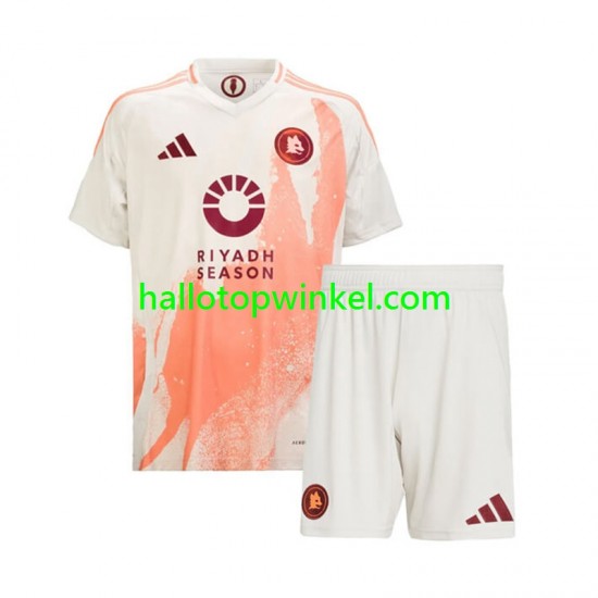 AS Roma Voetbalshirt Kleuters/Kids Uit Tenue 2024-2025 Korte Mouw