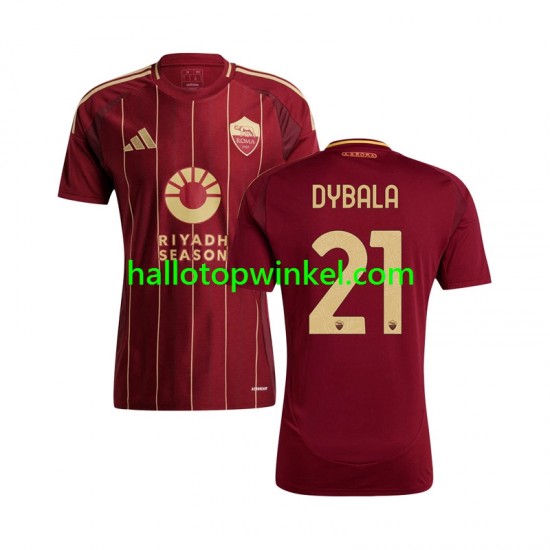 AS Roma Voetbalshirt Paulo Dybala 21 Heren Thuis Tenue 2024-2025 Korte Mouw