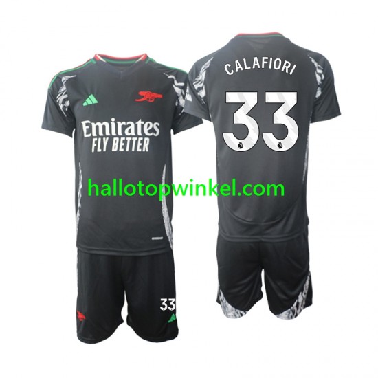 Arsenal Voetbalshirt Calafiori 33 Kleuters/Kids Uit Tenue 2024-2025 Korte Mouw