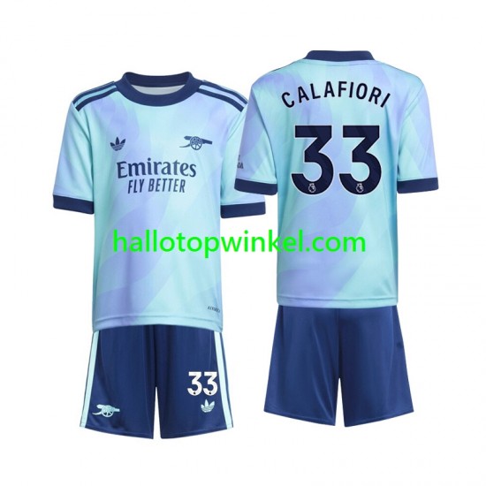 Arsenal Voetbalshirt Calafiori 33 Kleuters/Kids Derde Tenue 2024-2025 Korte Mouw