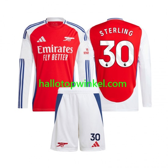 Arsenal Voetbalshirt Raheem Sterling 30 Kleuters/Kids Thuis Tenue 2024-2025 Lange Mouw