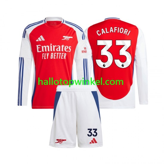 Arsenal Voetbalshirt Riccardo Calafiori 33 Kleuters/Kids Thuis Tenue 2024-2025 Lange Mouw