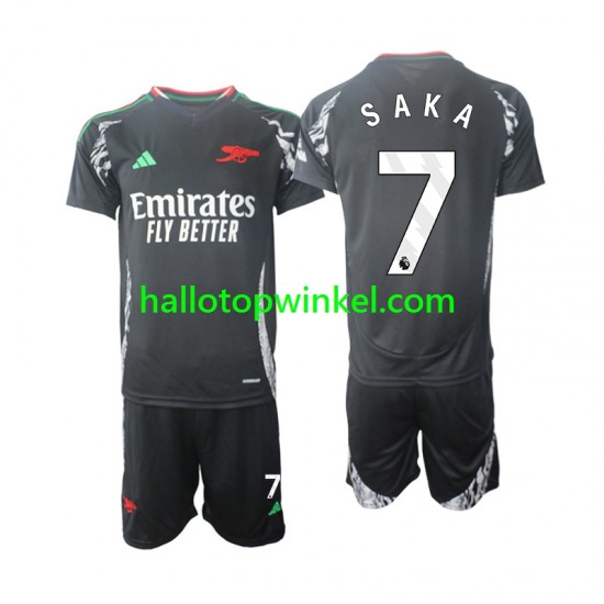 Arsenal Voetbalshirt Saka 7 Kleuters/Kids Uit Tenue 2024-2025 Korte Mouw