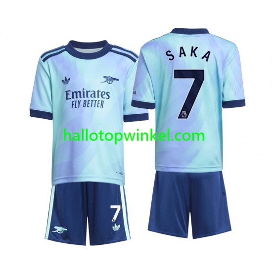 Arsenal Voetbalshirt Saka 7 Kleuters/Kids Derde Tenue 2024-2025 Korte Mouw