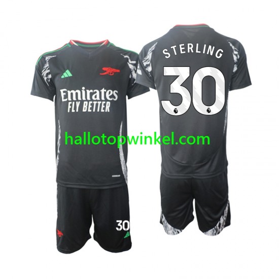 Arsenal Voetbalshirt Sterling 30 Kleuters/Kids Uit Tenue 2024-2025 Korte Mouw