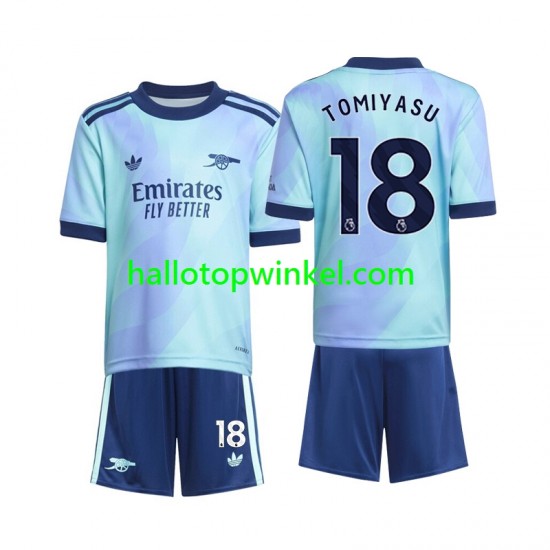 Arsenal Voetbalshirt Takehiro Tomiyasu 18 Kleuters/Kids Derde Tenue 2024-2025 Korte Mouw