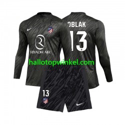 Atlético Madrid Voetbalshirt Jan Oblak 13 Doelman Kleuters/Kids Thuis Tenue 2024-2025 Lange Mouw