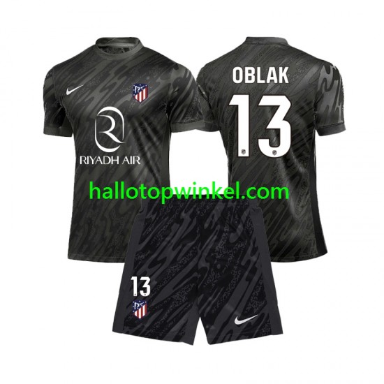 Atlético Madrid Voetbalshirt Jan Oblak 13 Doelman Kleuters/Kids Thuis Tenue 2024-2025 Korte Mouw