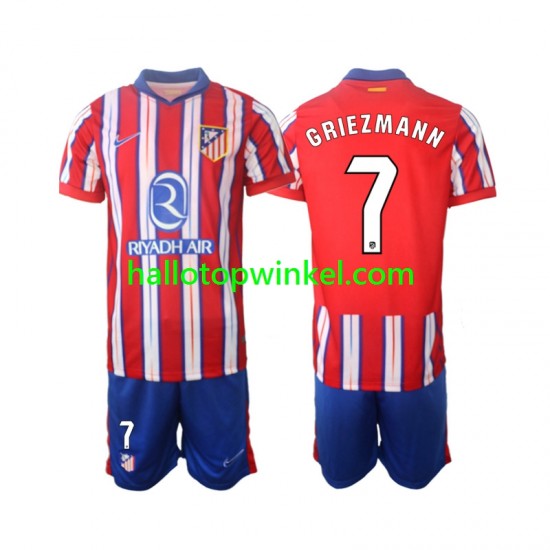 Atlético Madrid Voetbalshirt Griezmann 7 Kleuters/Kids Thuis Tenue 2024-2025 Korte Mouw