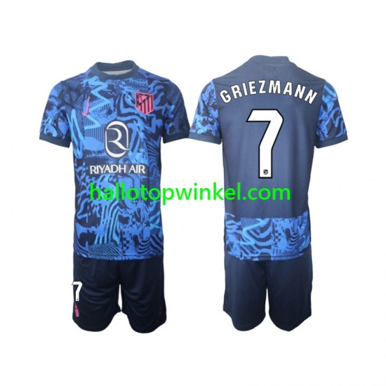 Atlético Madrid Voetbalshirt Griezmann 7 Kleuters/Kids Derde Tenue 2024-2025 Korte Mouw