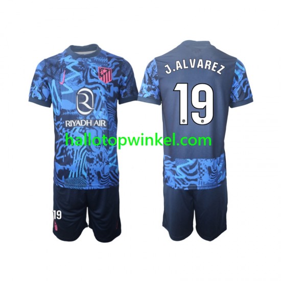 Atlético Madrid Voetbalshirt J.Alvarez 19 Kleuters/Kids Derde Tenue 2024-2025 Korte Mouw