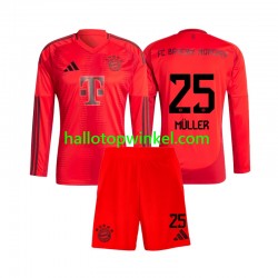 FC Bayern München Voetbalshirt Thomas Muller 25 Kleuters/Kids Thuis Tenue 2024-2025 Lange Mouw