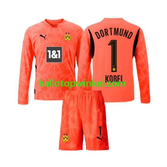 Borussia Dortmund Voetbalshirt Gregor Kobel 1 Doelman Kleuters/Kids Derde Tenue 2024-2025 Lange Mouw