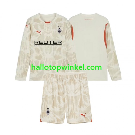 Rusland Voetbalshirt Bo Monchengladbach Doelman Kleuters/Kids Thuis Tenue 2024-2025 Lange Mouw