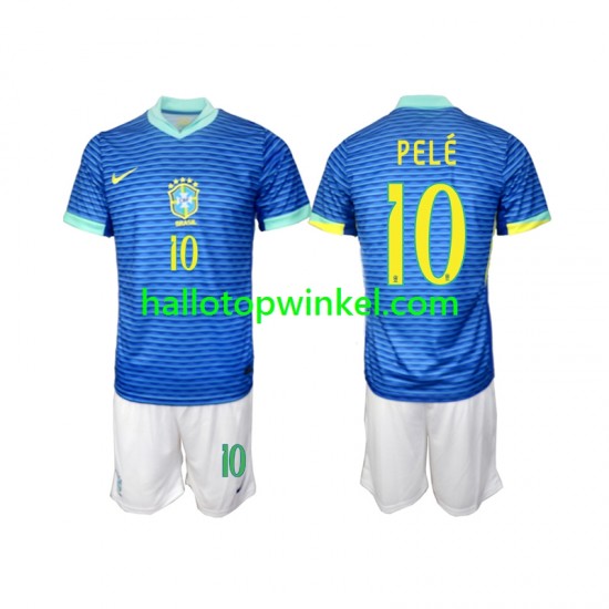 Brazilië Voetbalshirt PELE 10 Kleuters/Kids Uit Tenue 2024 Korte Mouw