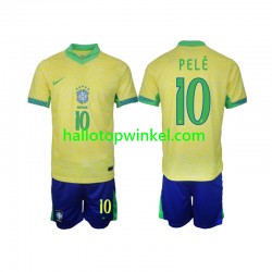 Brazilië Voetbalshirt PELE 10 Kleuters/Kids Thuis Tenue 2024 Korte Mouw