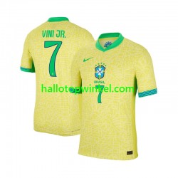 Brazilië Voetbalshirt VINI JR 7 Heren Thuis Tenue 2024 Korte Mouw