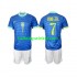 Brazilië Voetbalshirt VINI JR 7 Kleuters/Kids Uit Tenue 2024 Korte Mouw