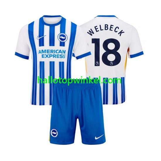 Brighton & Hove Albion Voetbalshirt WELBECK 18 Kleuters/Kids Thuis Tenue 2024-2025 Korte Mouw