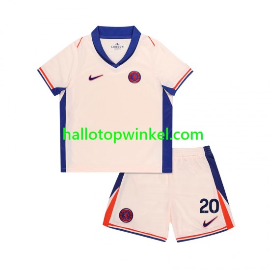 Chelsea Voetbalshirt Cole Palmer 20 Kleuters/Kids Uit Tenue 2024-2025 Korte Mouw