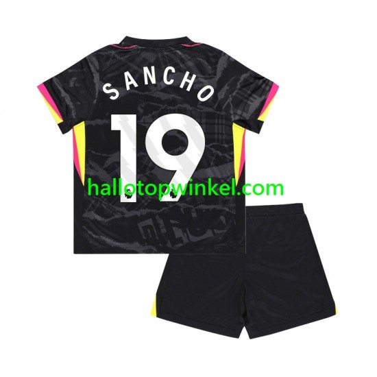 Chelsea Voetbalshirt Jadon Sancho 19 Kleuters/Kids Derde Tenue 2024-2025 Korte Mouw