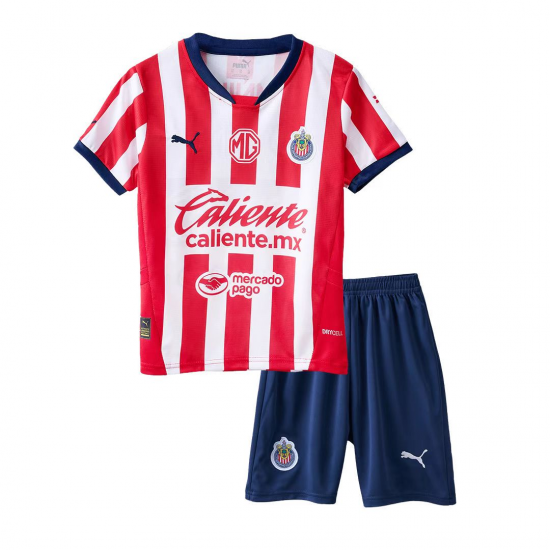 Voetbalshirt Deportivo Guadalajara Kleuters/Kids Thuis Tenue 2024-2025 Korte Mouw
