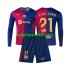 FC Barcelona Voetbalshirt Frenkie de Jong 21 Kleuters/Kids Thuis Tenue 2024-2025 Lange Mouw