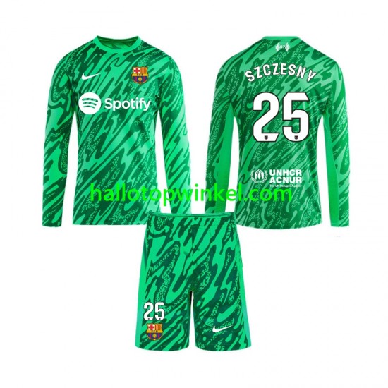 FC Barcelona Voetbalshirt Wojciech Szczesny 25 Doelman Kleuters/Kids Thuis Tenue 2024-2025 Lange Mouw