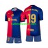 FC Barcelona Voetbalshirt Lamine Yamal 19 Kleuters/Kids Thuis Tenue 2024-2025 Korte Mouw