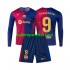 FC Barcelona Voetbalshirt Lewandowski 9 Kleuters/Kids Thuis Tenue 2024-2025 Lange Mouw