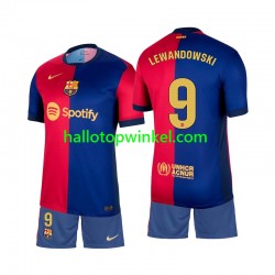 FC Barcelona Voetbalshirt Lewandowski 9 Kleuters/Kids Thuis Tenue 2024-2025 Korte Mouw